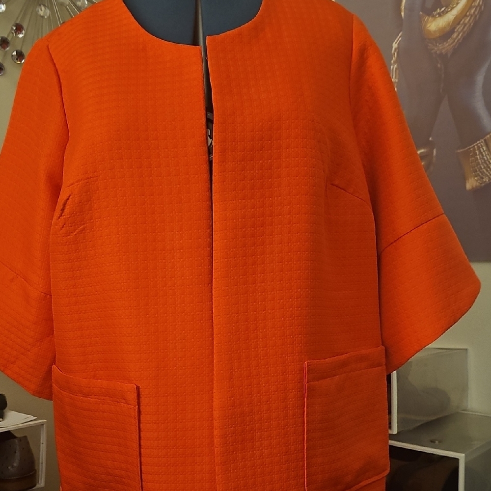 Jessica London Vibrant Orange Cape Jacket